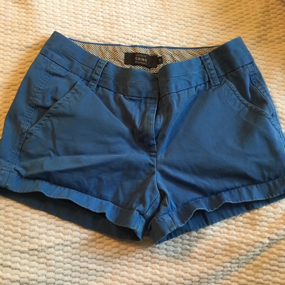 J Crew 3” Blue Chino Shorts